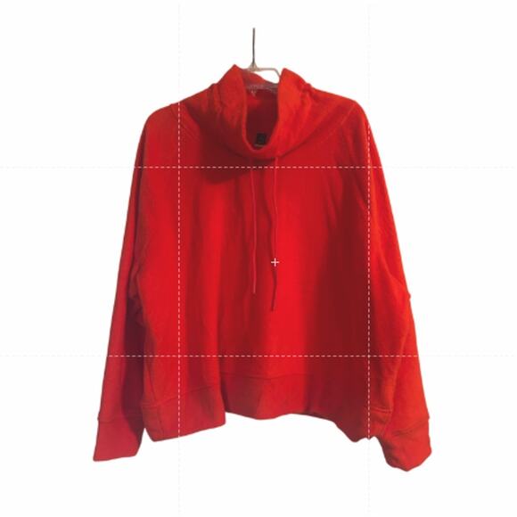 NWT Old Navy Women's Red Fleece Pullover Cowl Neck Drawstring Size 3X - Picture 1 of 6